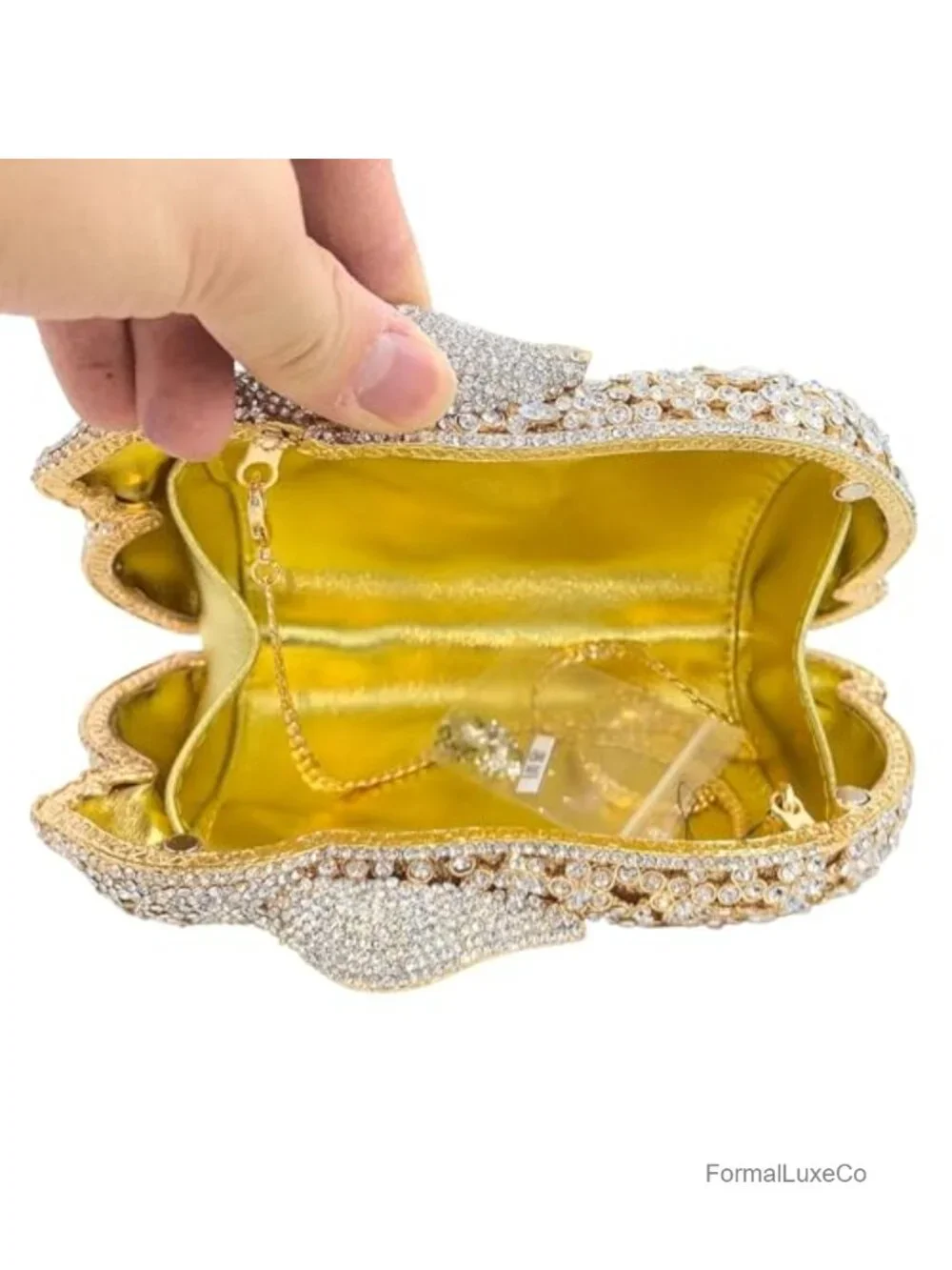 Mini Rhinestone Rabbit Clutch Purse Crystal Evening Bag Party Prom